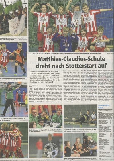Fuballturnier Zeitungsartikel 2017
